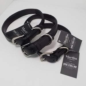 Martha Stewart Black Buckle Large Dog Collar NWT